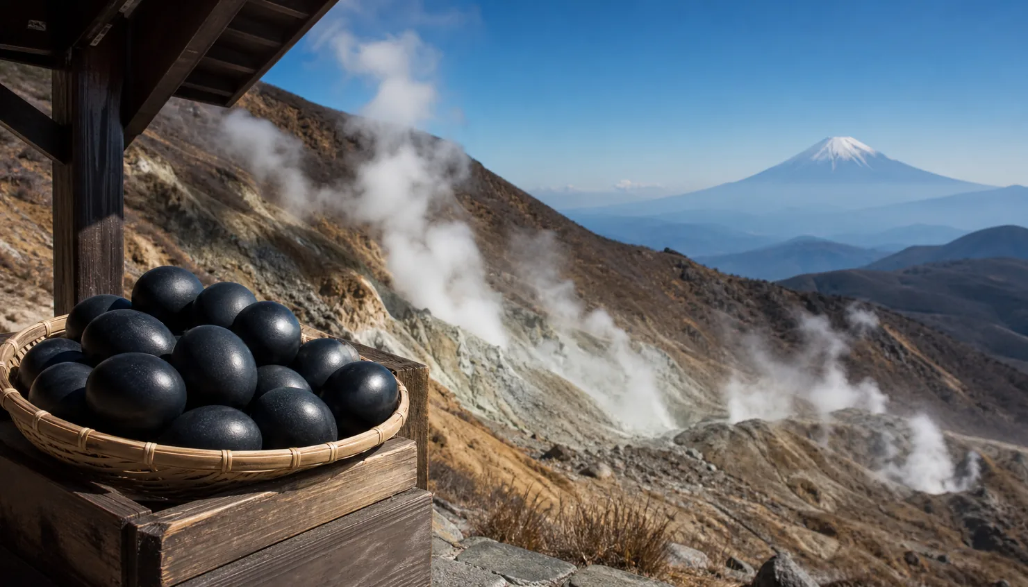 Owakudani Volcanic Steam and Legendary Black Eggs