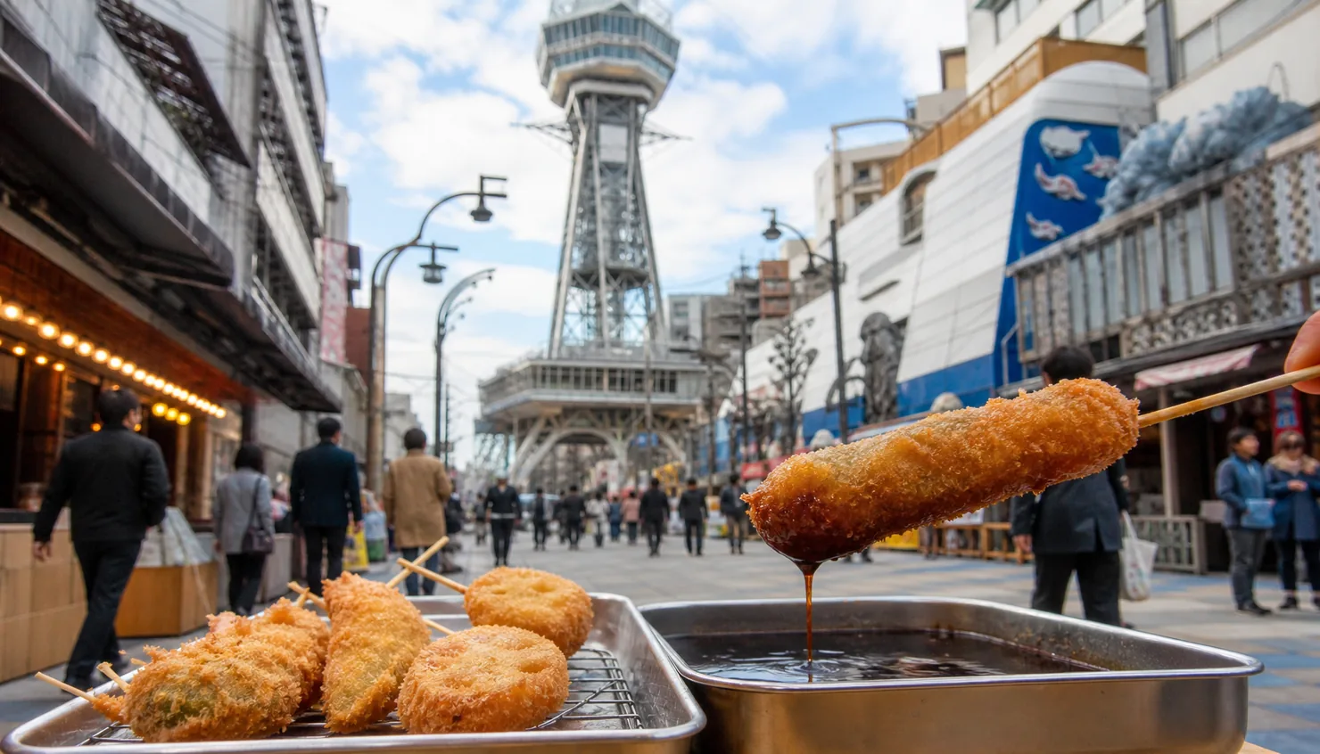 Kushikatsu: Crispy Skewers and the Golden Rule of No Double-Dipping